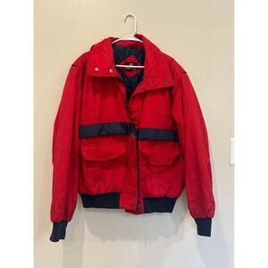 Classic Directions Ski/winter  Jacket Women's XL Nylon Red Zipper Front Snap